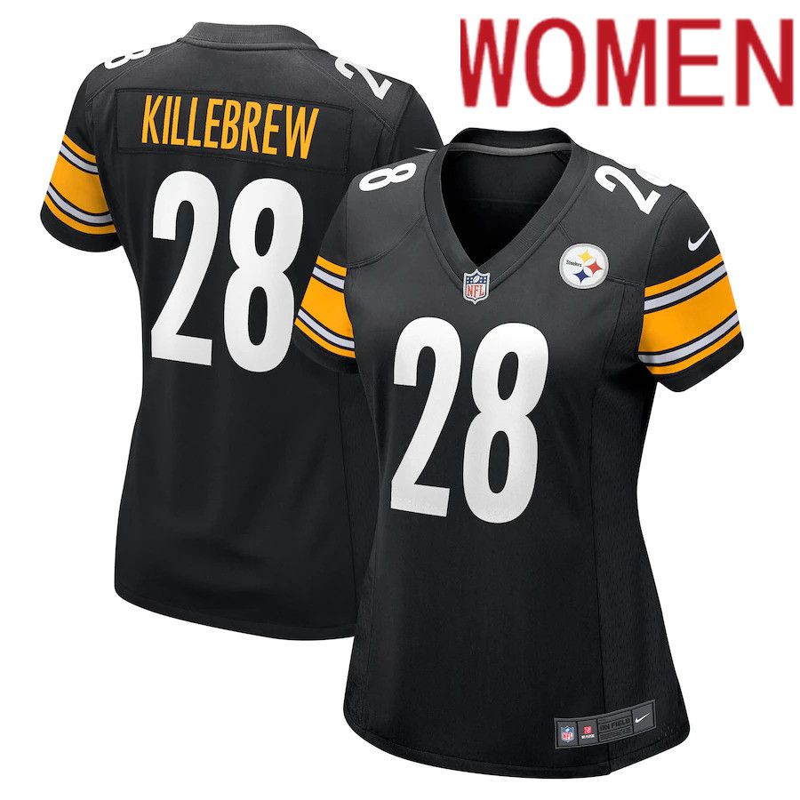 Women Pittsburgh Steelers #28 Miles Killebrew Nike Black Game NFL Jersey